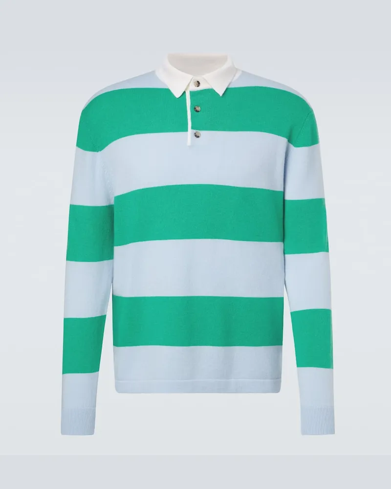 ALLUDE Polopullover aus Wolle und Kaschmir Blau