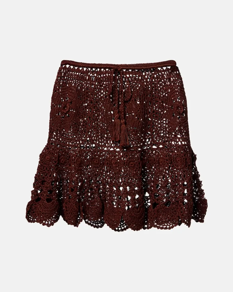 Anna Kosturova Minirock aus Häkelstrick Braun