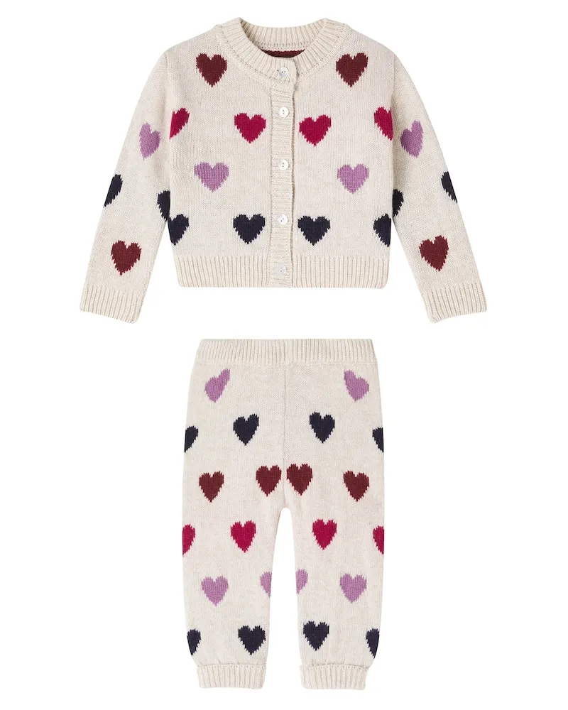 The New Society Baby Set Cora aus Cardigan und Hose Beige