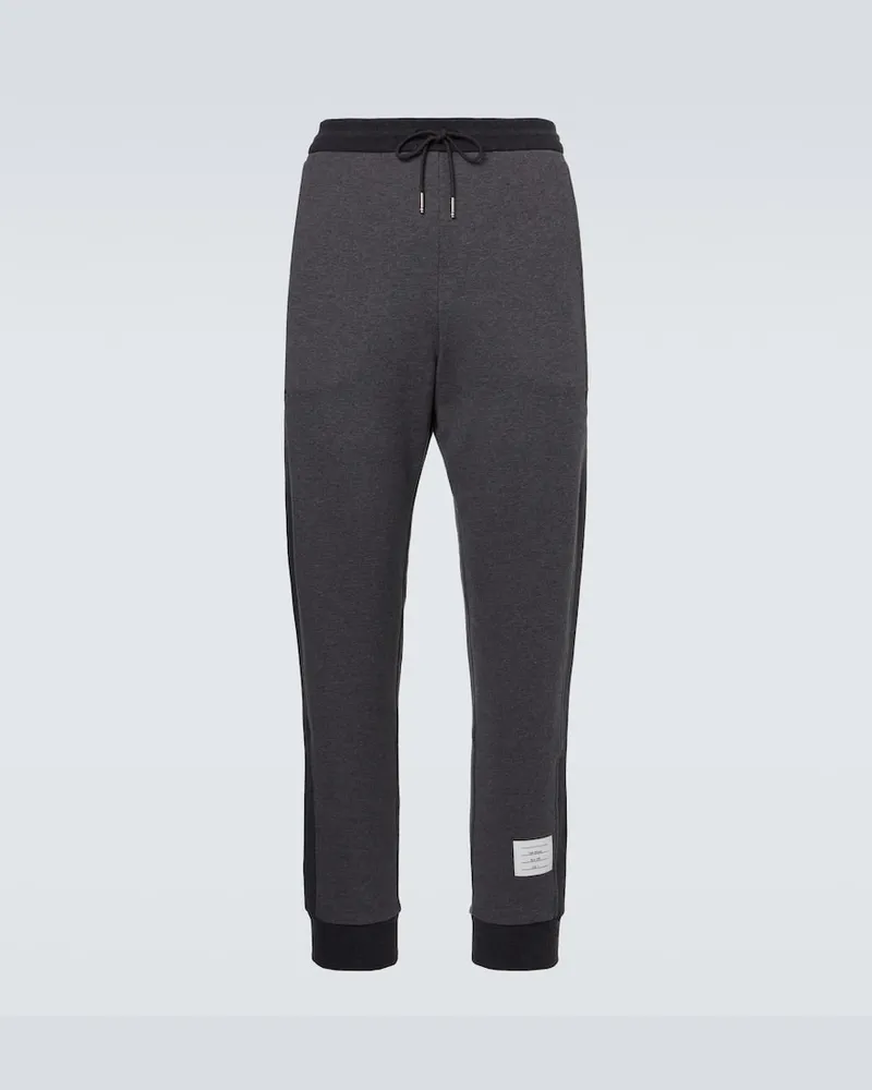 Thom Browne Jogginghose 4-Bar aus Baumwoll-Jersey Grau