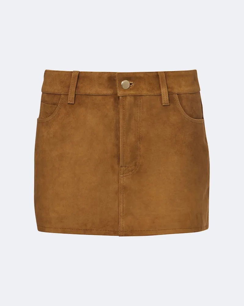 7 for all mankind Minirock Cherry aus Veloursleder Braun