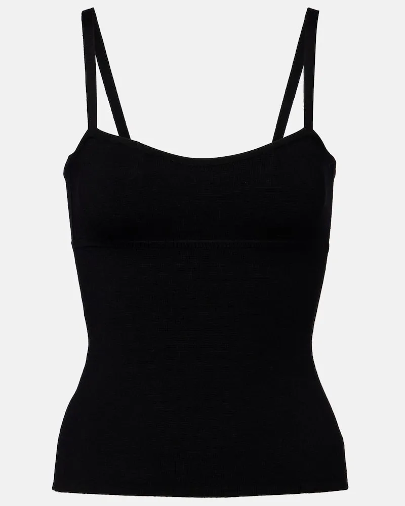 Max Mara Top Epica aus einem Wollgemisch Schwarz