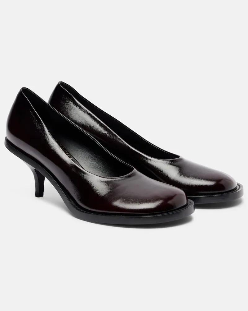 Dries van Noten Pumps 60 aus Leder Burgunderrot