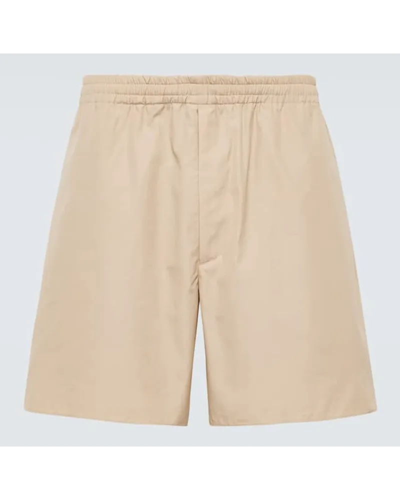 AURALEE Shorts High Count aus Baumwolle Beige