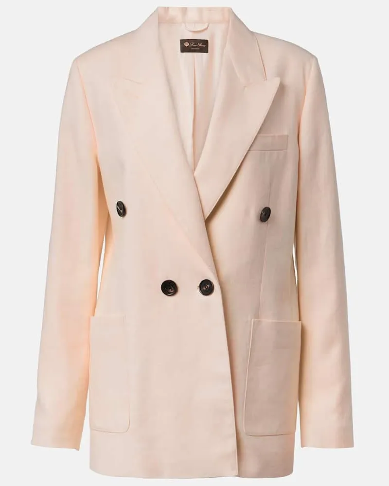 Loro Piana Blazer Genny aus Leinen und Wolle Pink