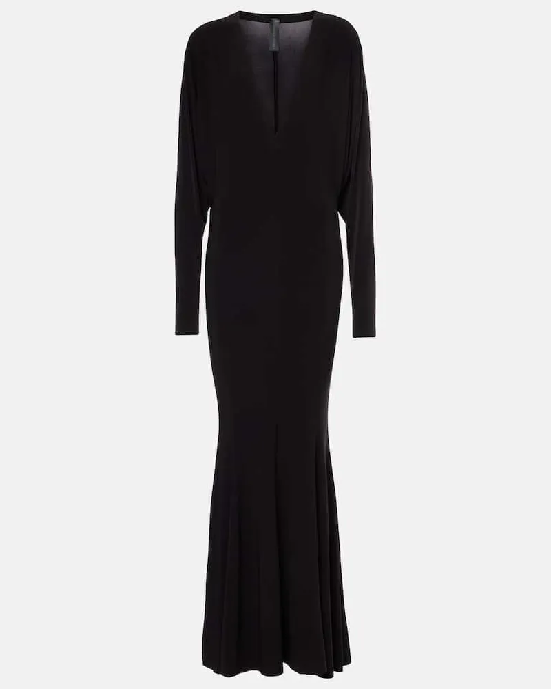 Norma Kamali Robe aus Jersey Schwarz