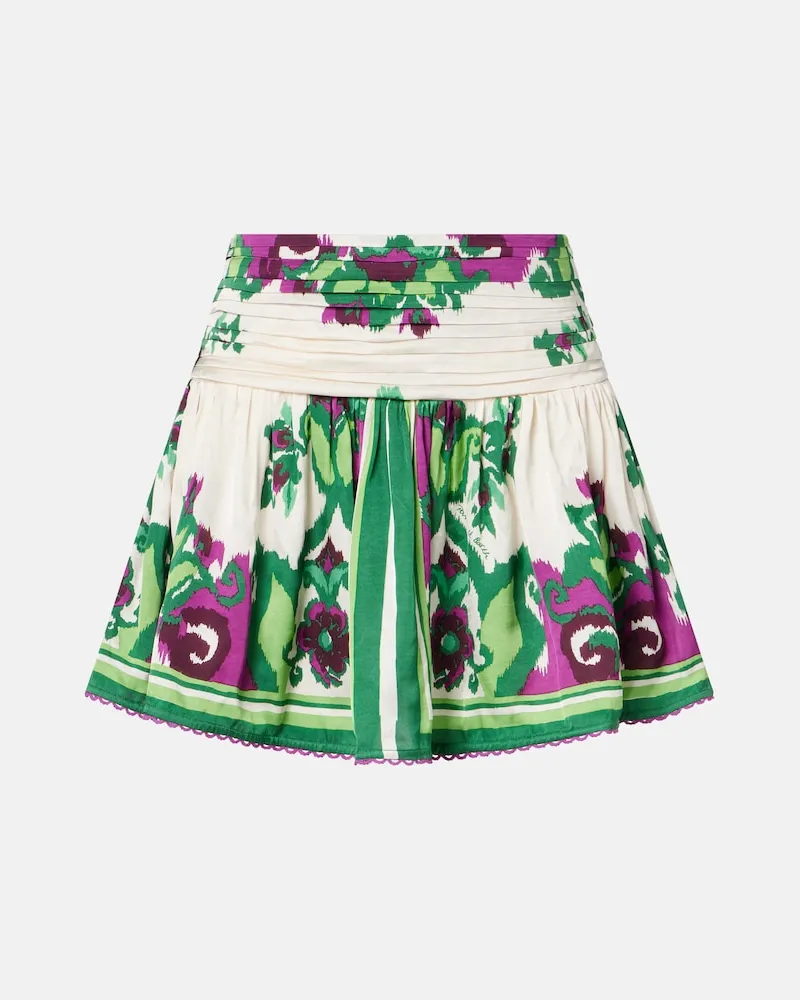 Poupette St Barth Bedruckter Minirock Colleen Grün
