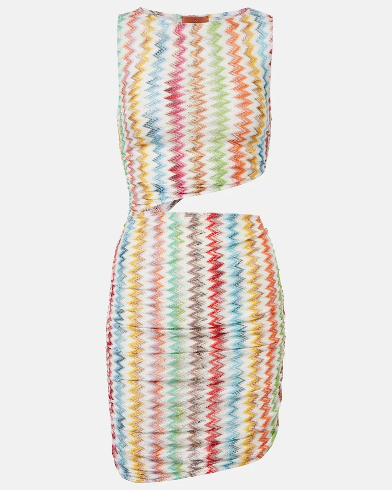 Missoni Minikleid Zigzag aus Häkelstrick Multicolor