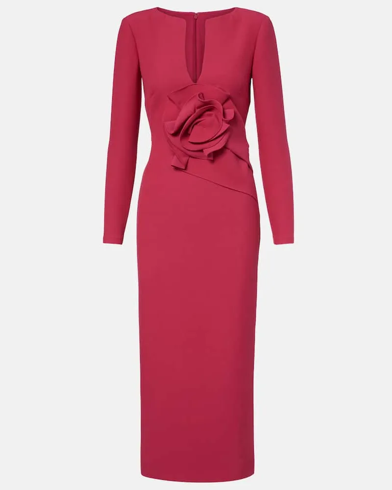 Roland Mouret Midikleid aus Crêpe Rosa