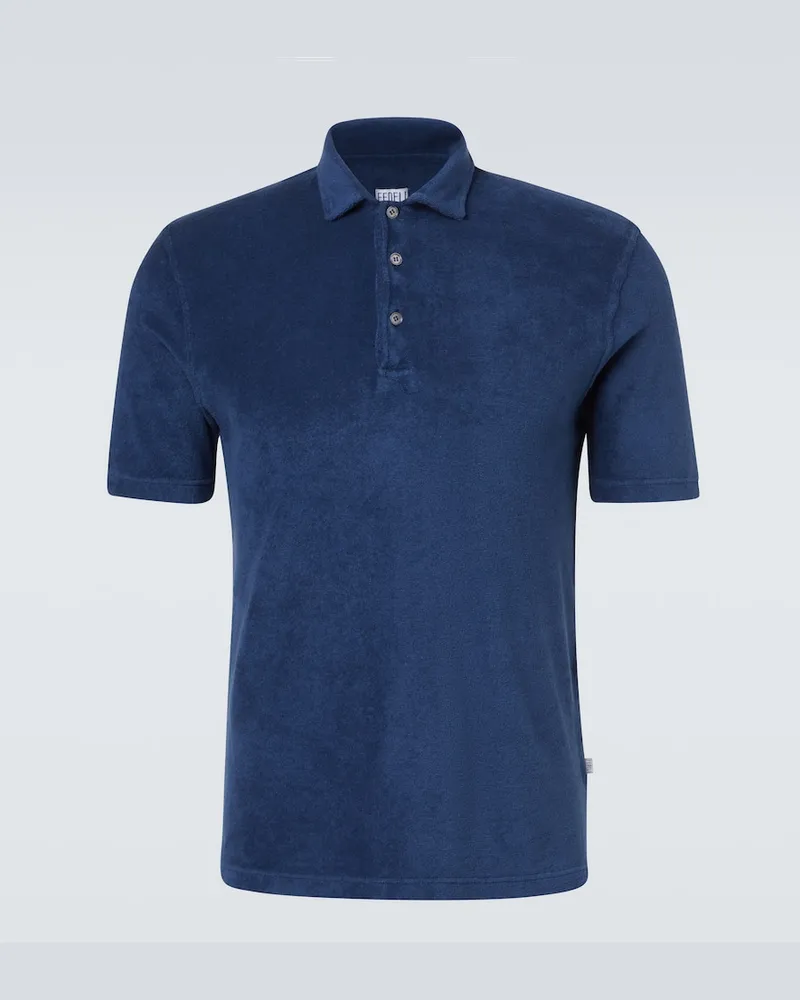 Fedeli Polohemd Mondial aus Frottee Blau