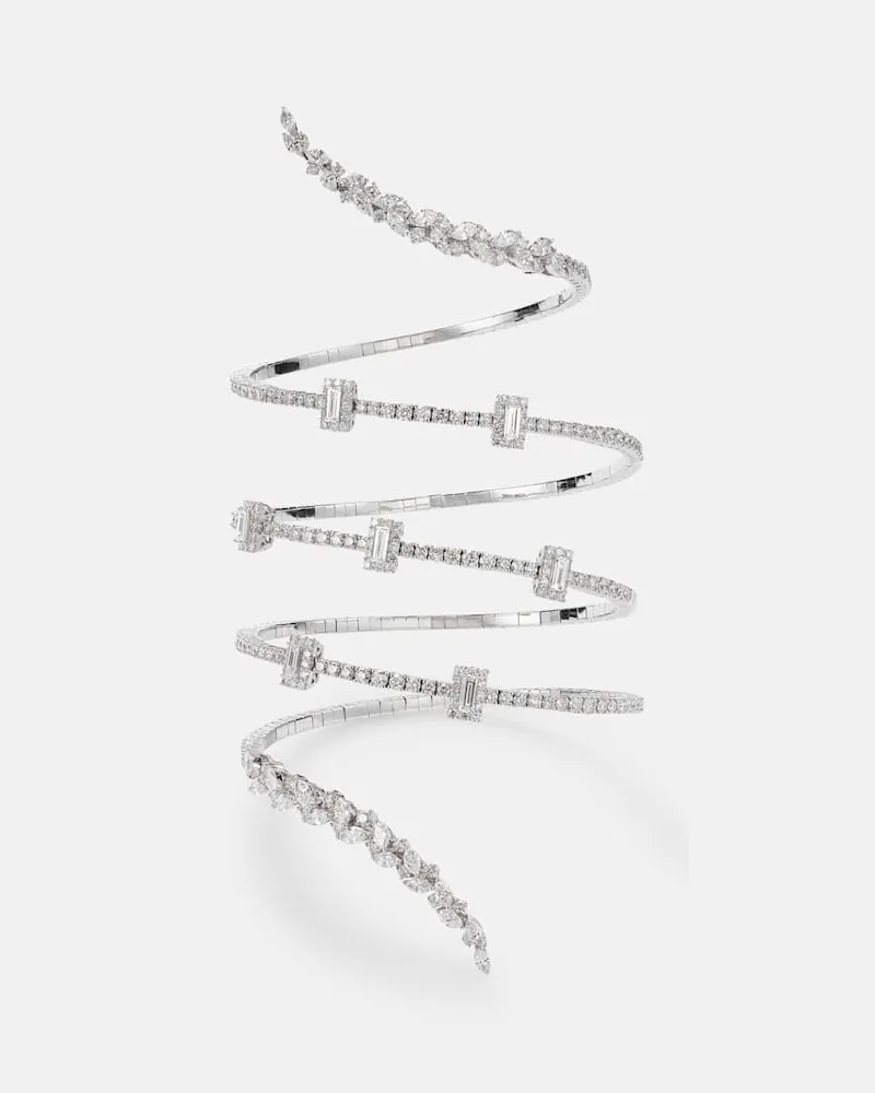 YEPREM Armreif Y-Couture aus 18kt Weißgold mit Diamanten Silber