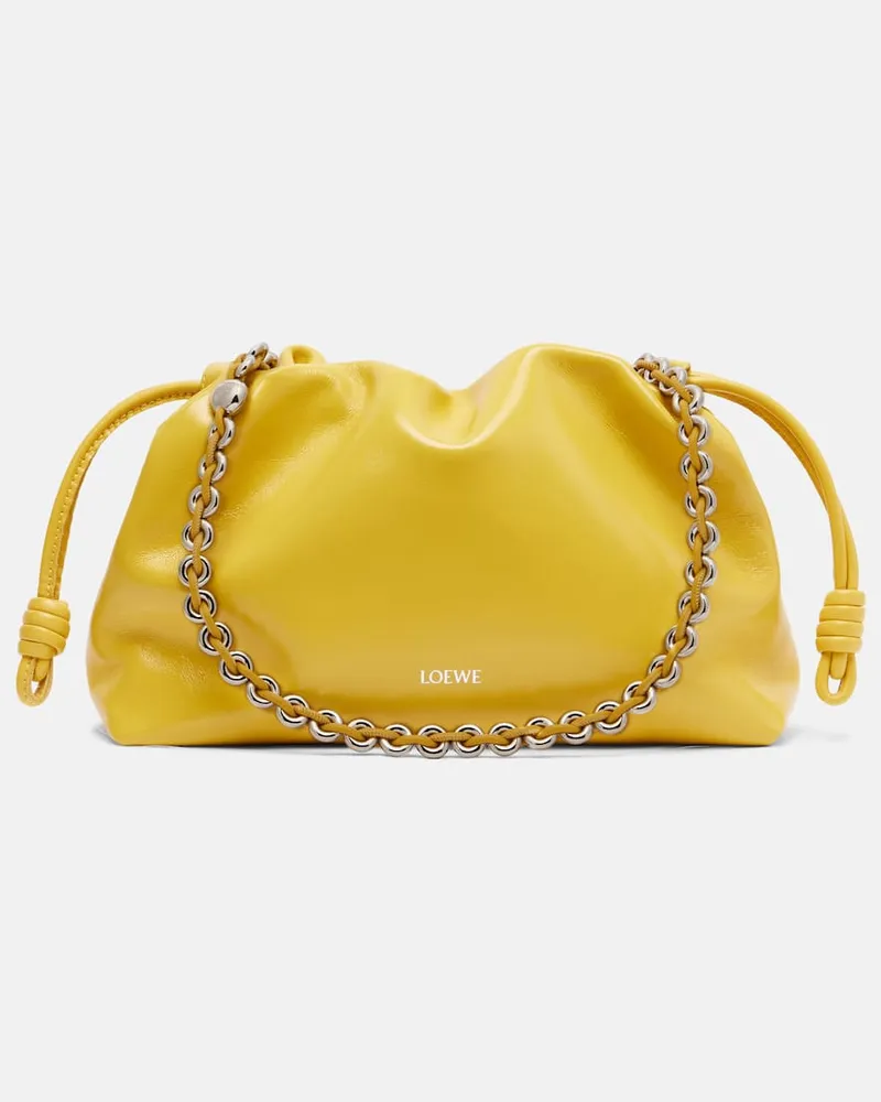 Loewe Clutch Flamenco Medium aus Leder Gelb