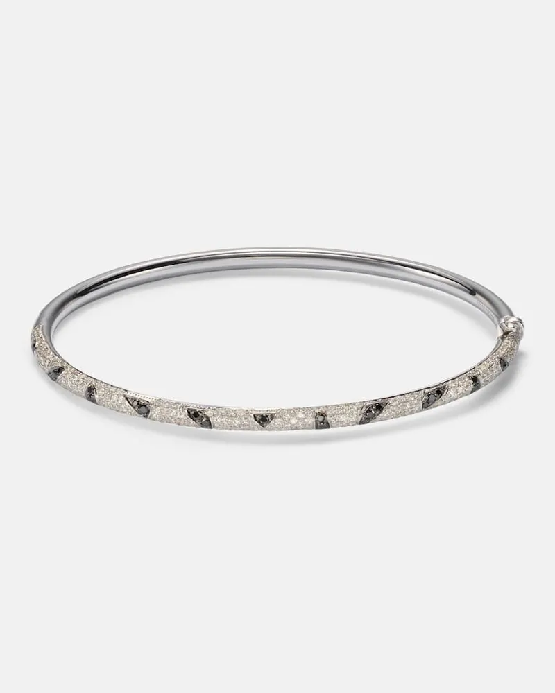 Yvonne Léon Yvonne Léon Armreif Jonc Zèbre aus 9kt Weißgold mit Diamanten Silber
