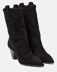 Aquazzura Westernstiefel Boogie aus Veloursleder Schwarz