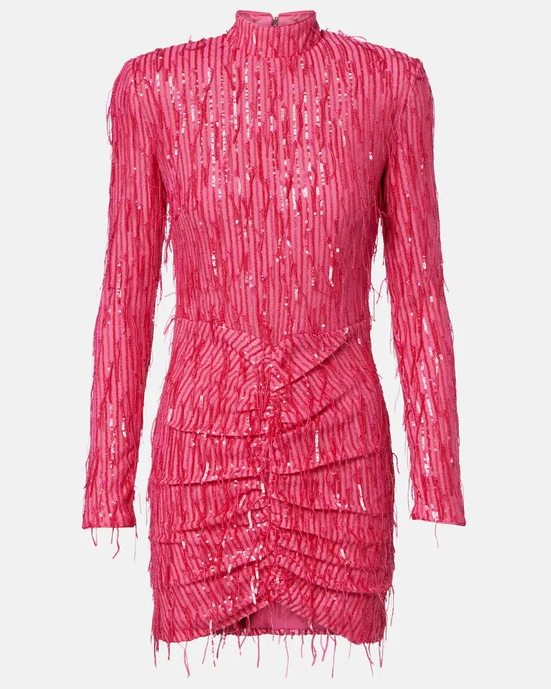 ROTATE Birger Christensen Minikleid mit Pailletten Rosa