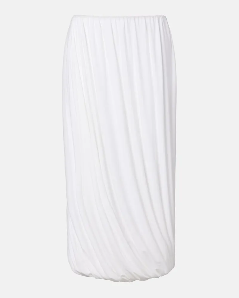 Norma Kamali Midirock Twist aus Jersey Weiß
