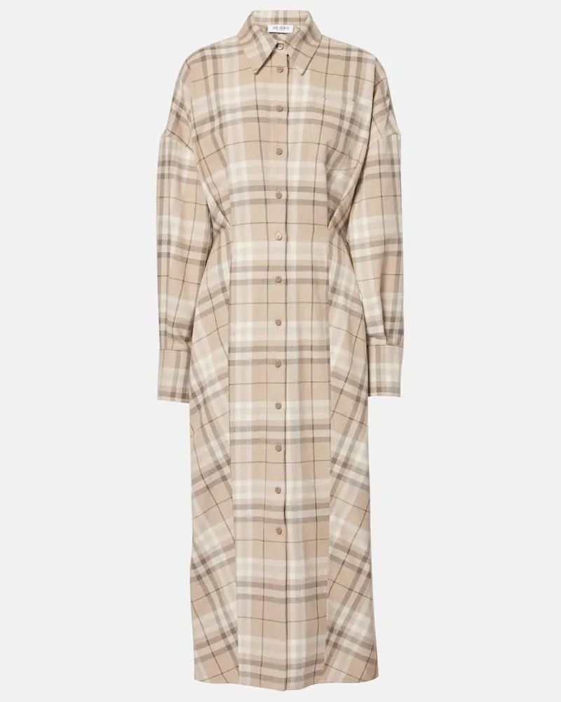 ATTICO Hemdblusenkleid aus einem Baumwollgemisch Beige