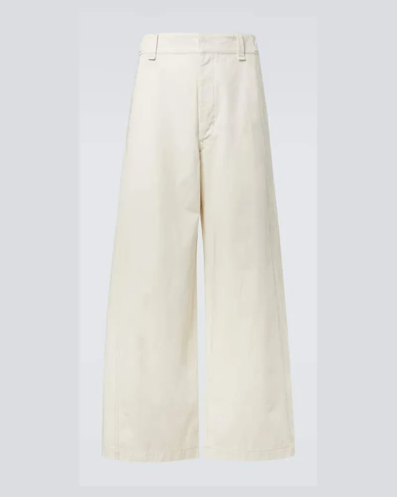 Christophe Lemaire Weite Hose aus Baumwoll-Twill Weiß