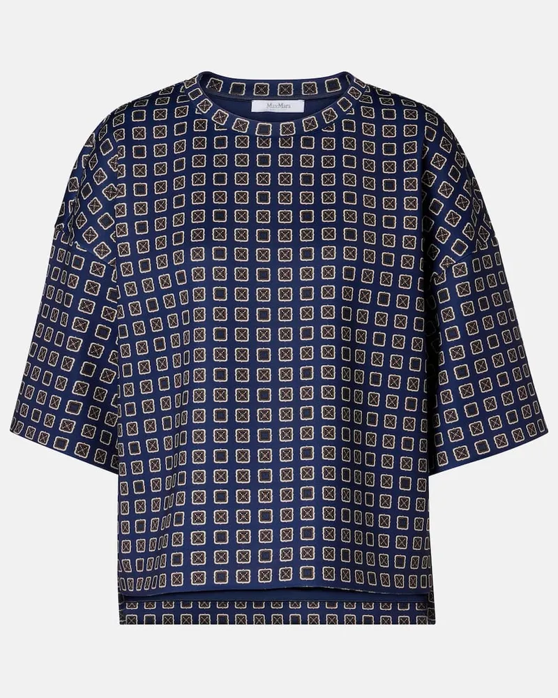 Max Mara Top Notenia aus Jersey Blau