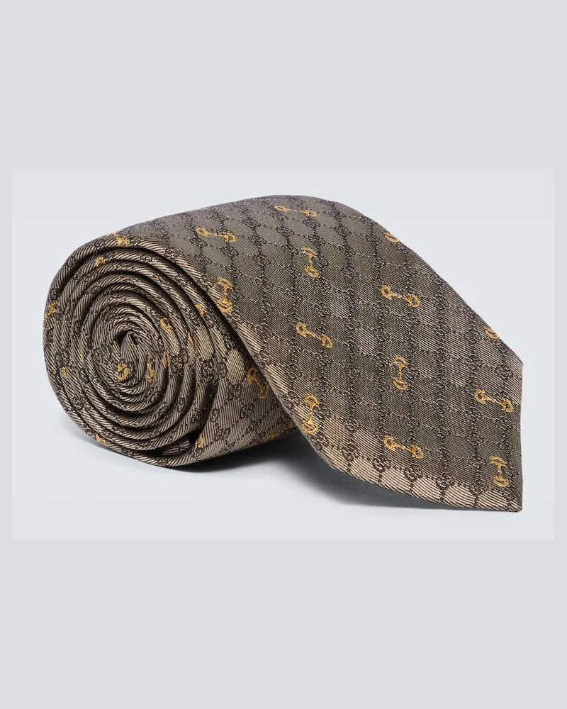 Gucci Krawatte GG aus Seiden-Jacquard Nude