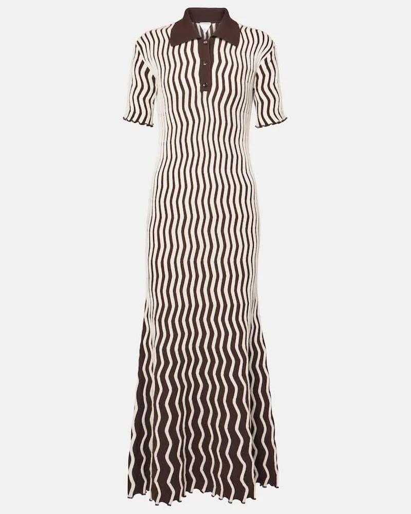 Bottega Veneta Polokleid aus Wolle Braun