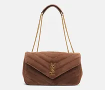 Schultertasche Loulou Medium aus Veloursleder