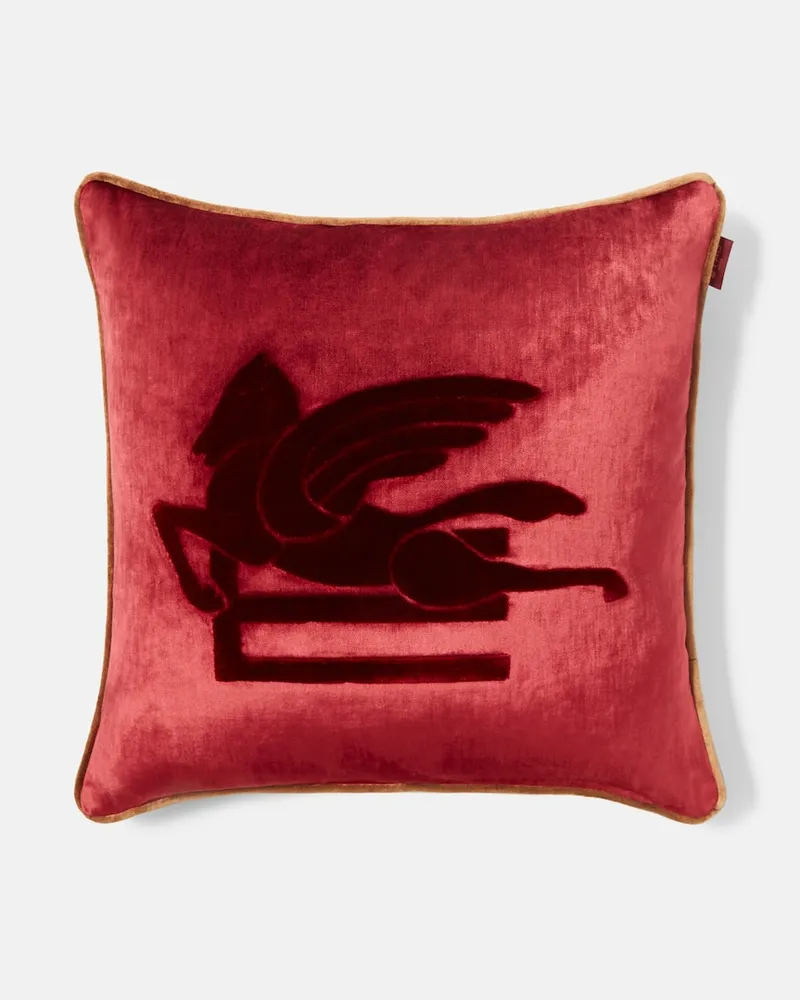 Etro Kissen New Pegaso aus Samt Pink