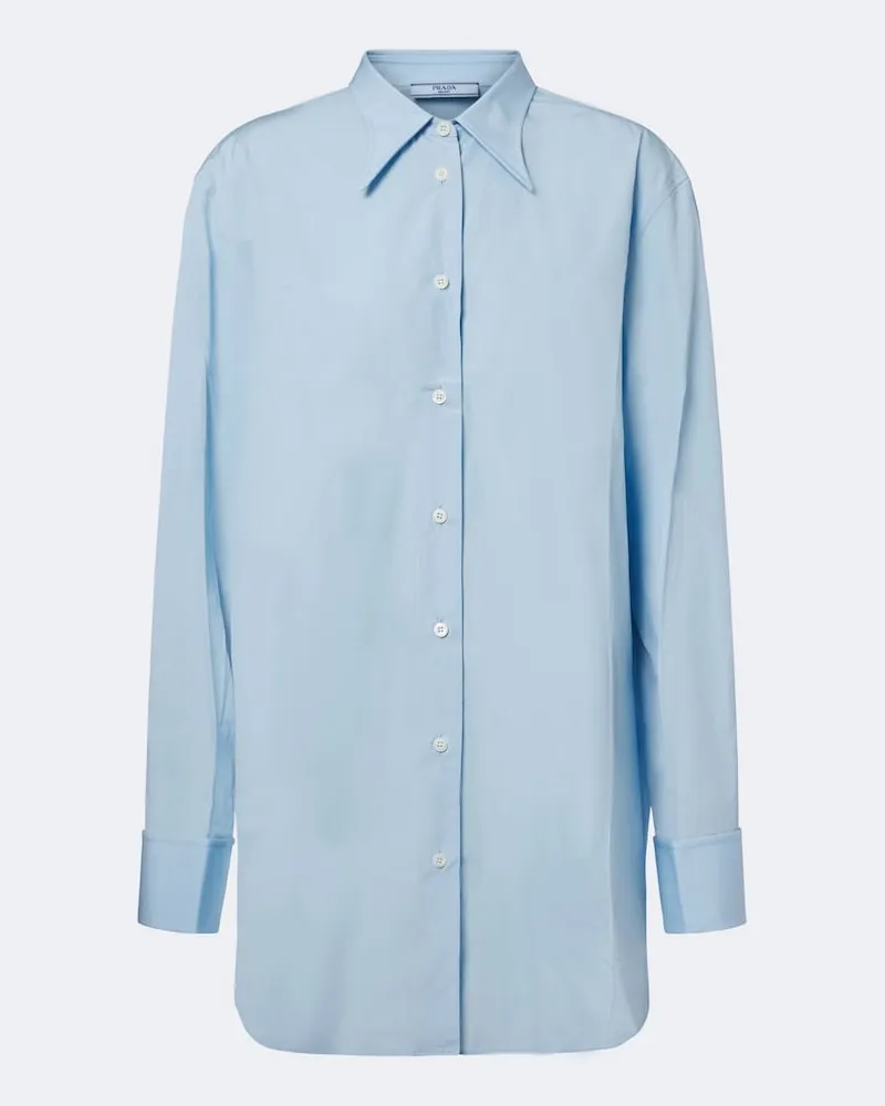 Prada Oversize-Hemd aus Baumwollpopeline Blau