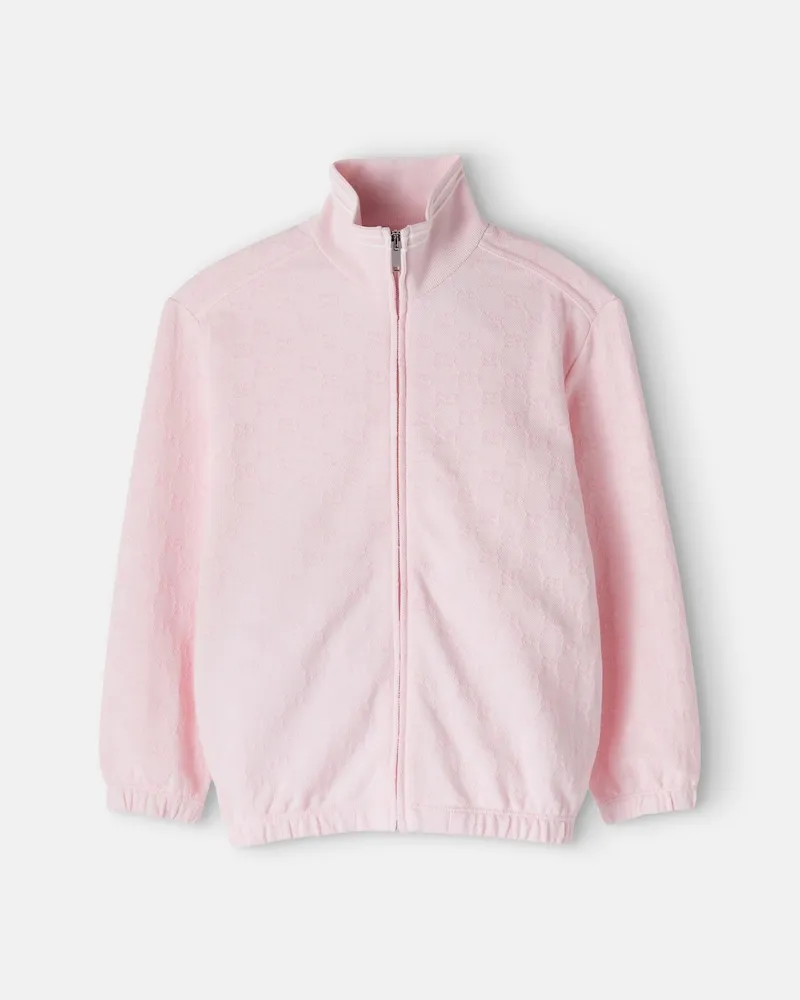 Gucci Trainingsjacke GG aus Baumwoll-Piqué Rosa