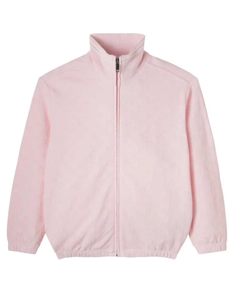 Gucci Trainingsjacke GG aus Baumwoll-Piqué Rosa