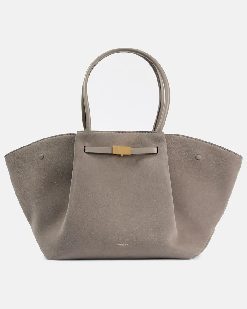 DeMELLIER Tote New York D90 aus Veloursleder Beige