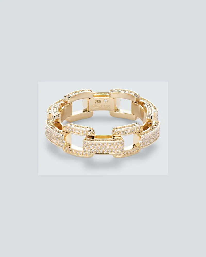 SHAY Ring Deco Link aus 18kt Gelbgold mit Diamanten Gold