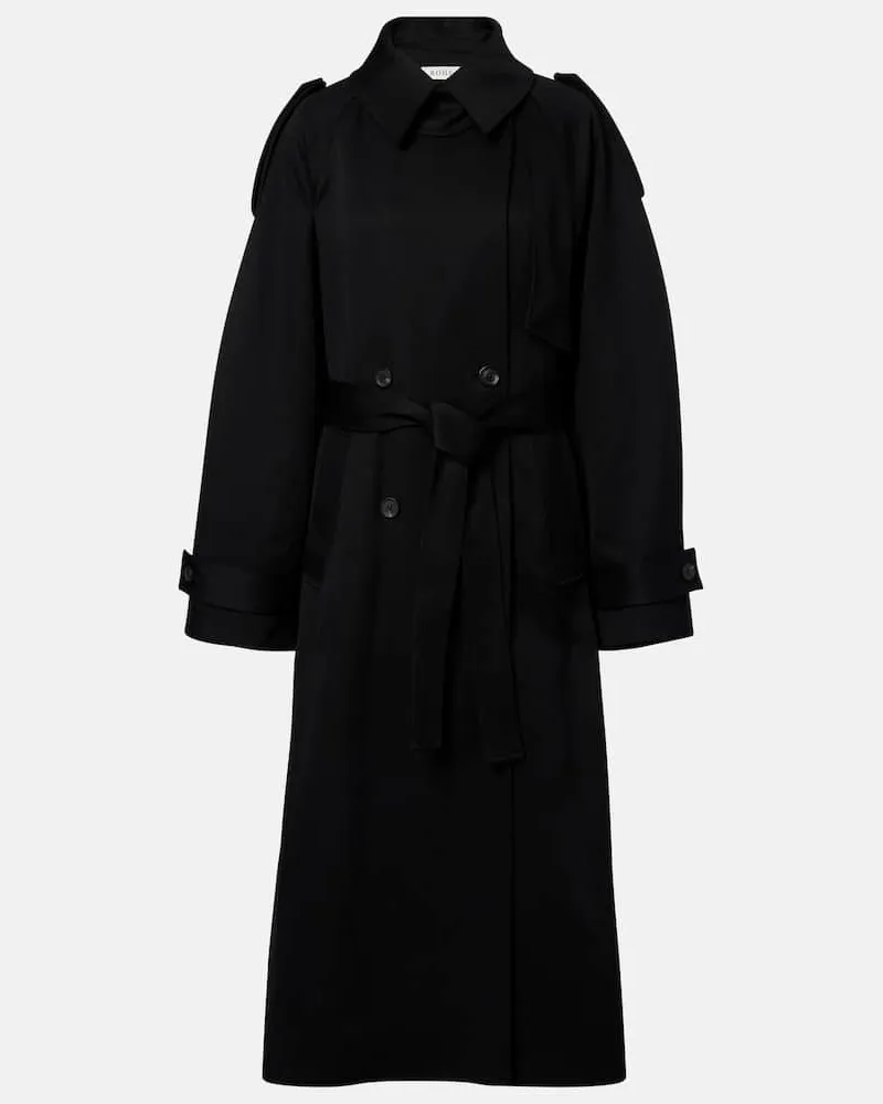 Róhe Róhe Oversize-Mantel aus Schurwolle Schwarz