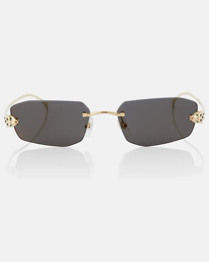 Cartier Eckige Sonnenbrille Panthère de Cartier Gold