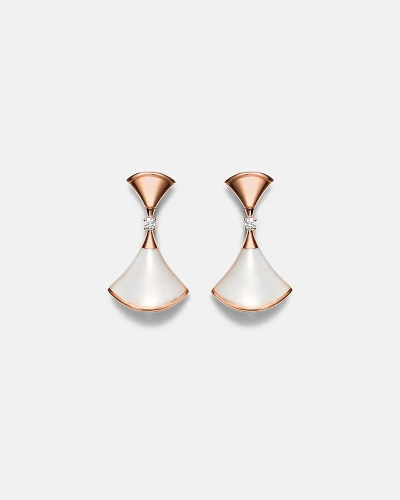 Bulgari Ohrringe Divas' Dream aus 18kt Roségold mit Diamanten und Perlmutt Gold
