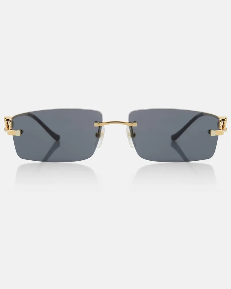 Cartier Eckige Sonnenbrille Panthère de Cartier Blau