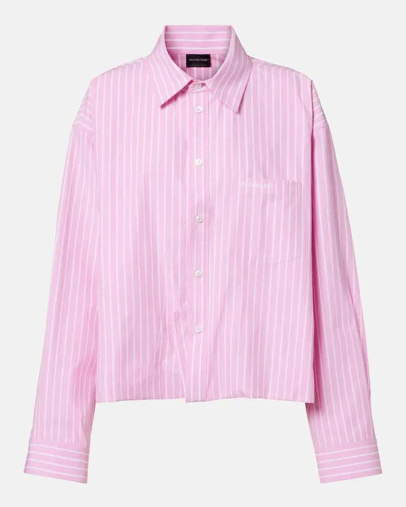Balenciaga Hemd aus Baumwollpopeline Rosa