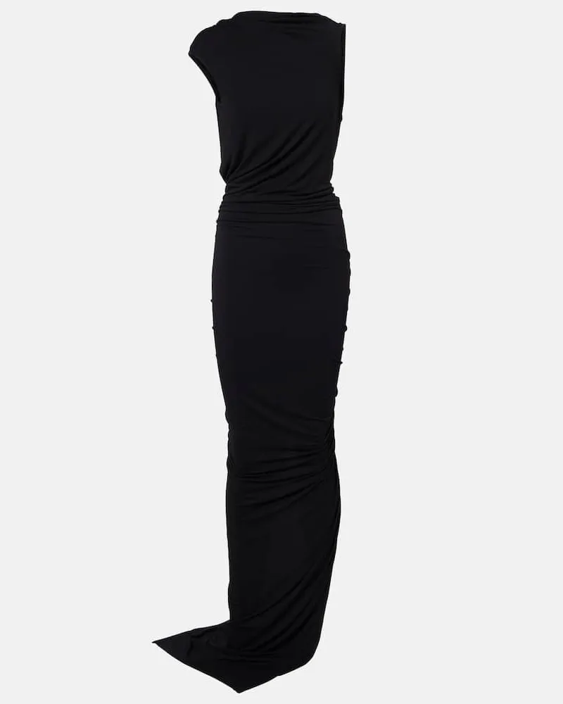Rick Owens Maxikleid Eva aus Jersey Schwarz