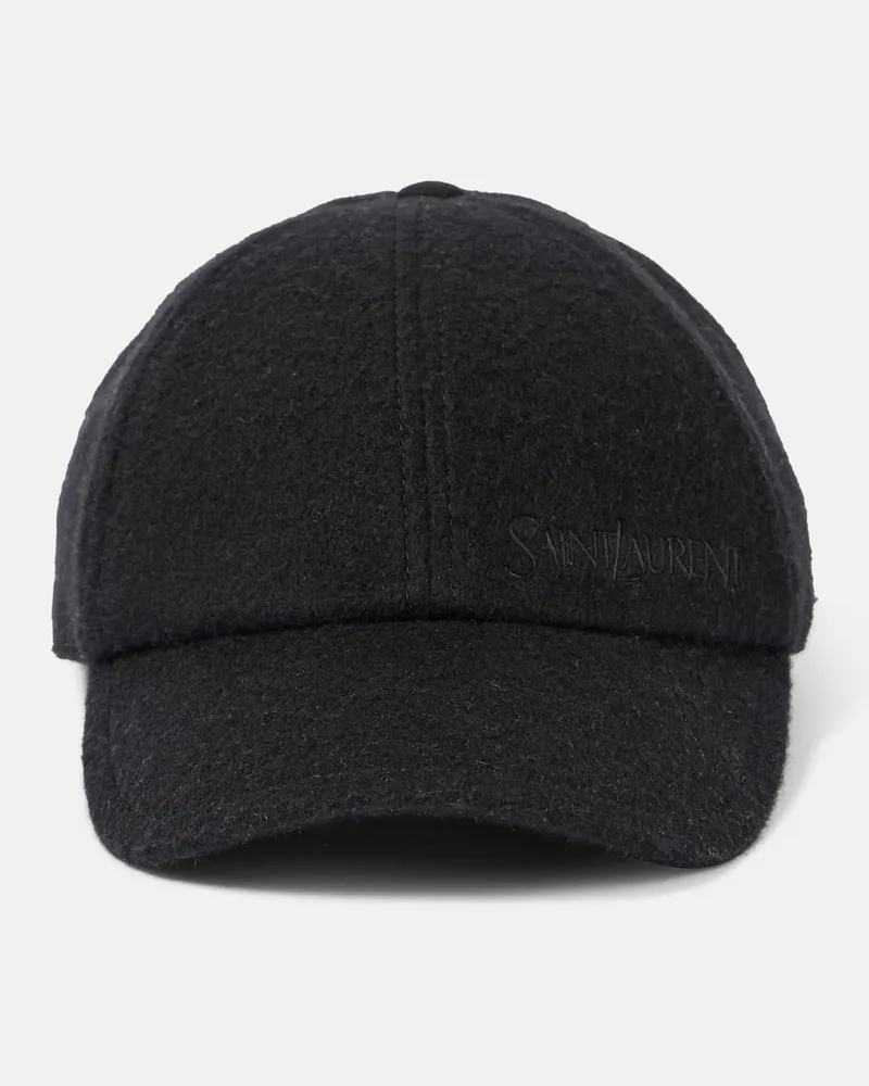 Saint Laurent Baseballcap aus Kaschmir Schwarz