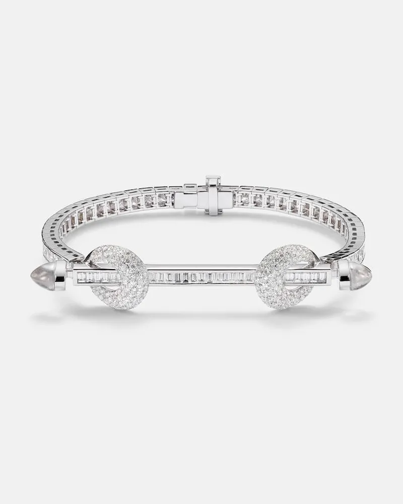 Ananya Armband Chakra aus 18kt Weißgold mit Diamanten und Quarz Silber