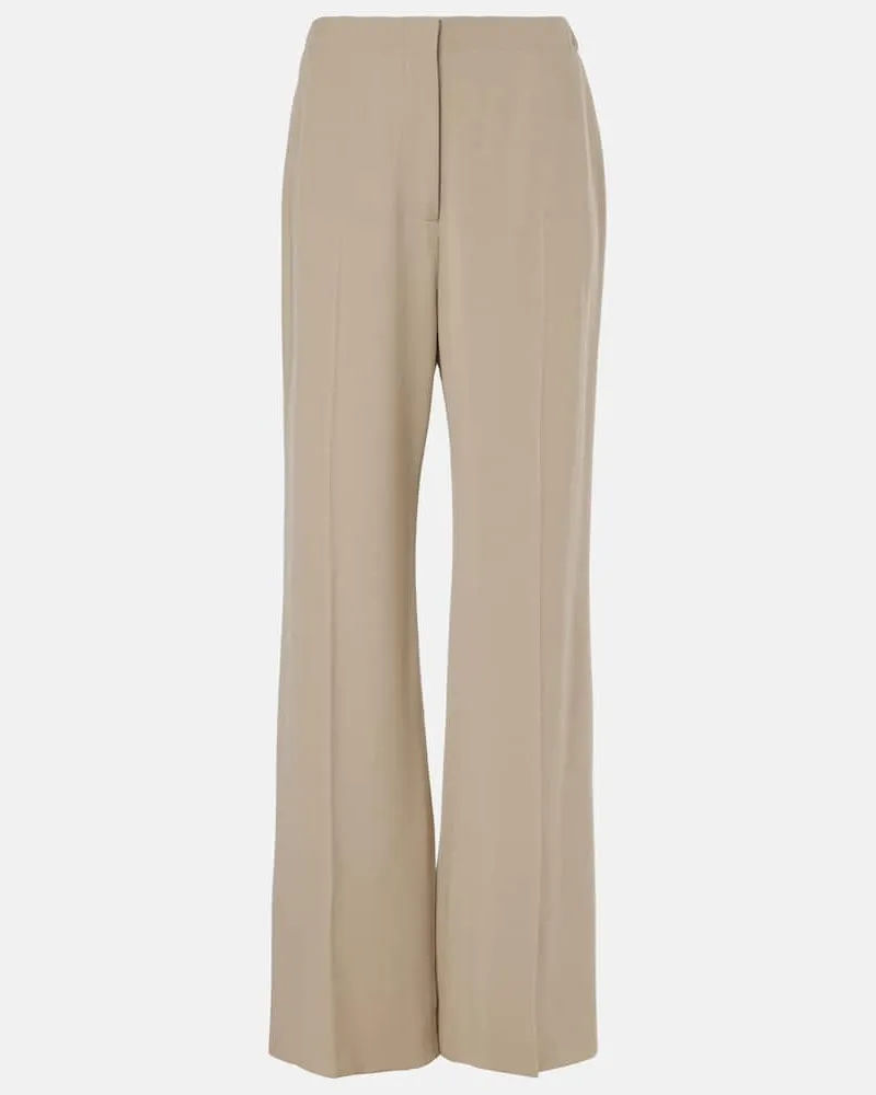 Christophe Lemaire Gerade High-Rise-Hose aus Baumwolle Beige