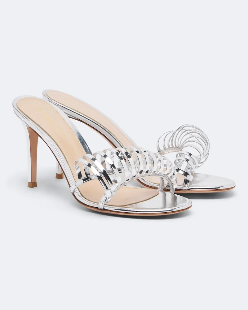 Gianvito Rossi Mules aus Metallic-Leder Silber