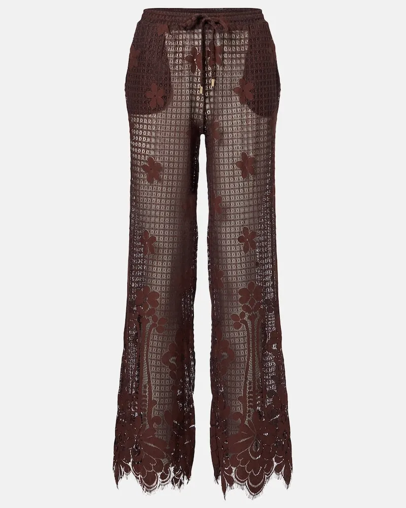 Melissa Odabash Weite Hose Etta aus Spitze Braun