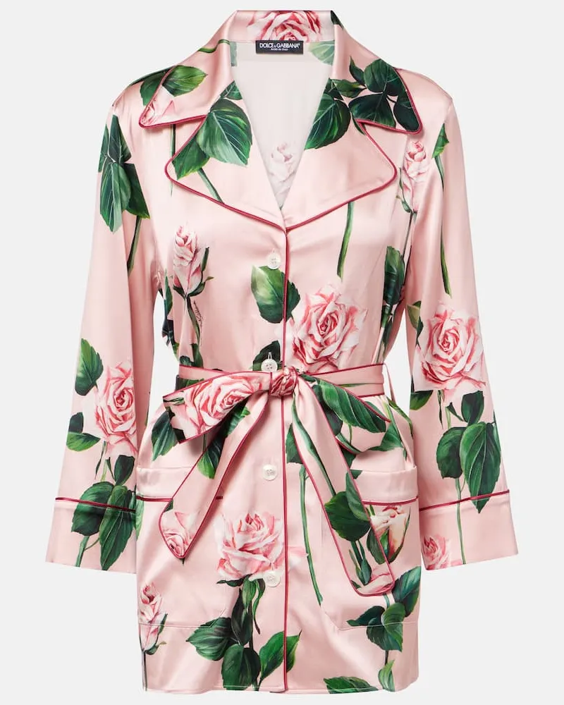 Dolce & Gabbana Pyjama-Hemd aus Satin Pink