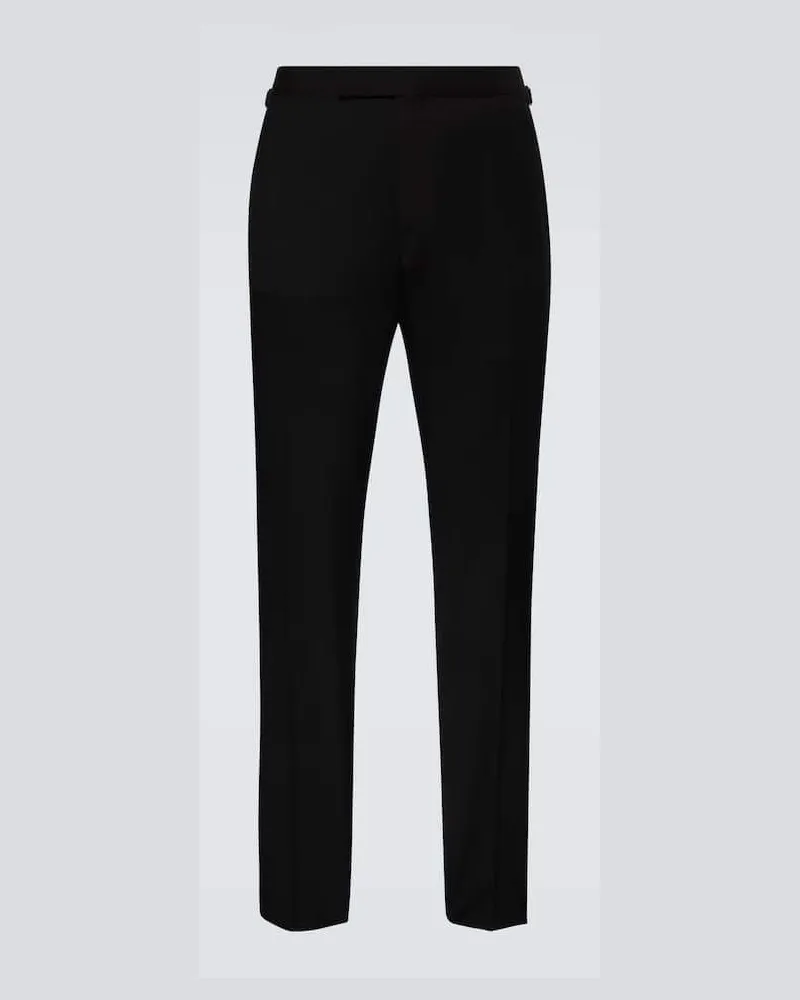Tom Ford Schmale Hose Shelton aus Wolle Schwarz