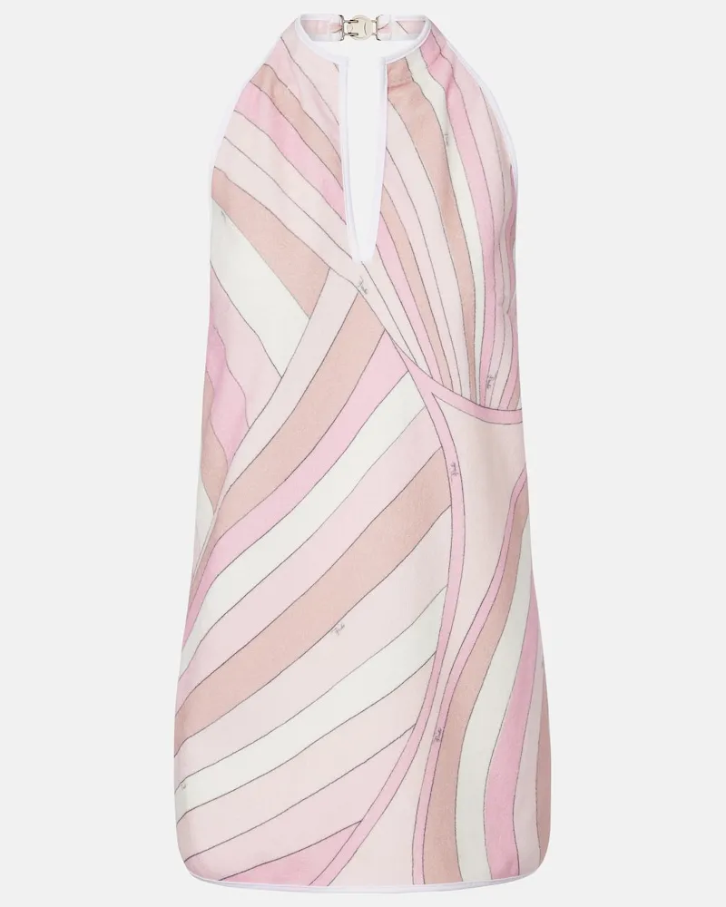 Emilio Pucci Minikleid Occhi aus einem Baumwollgemisch Rosa