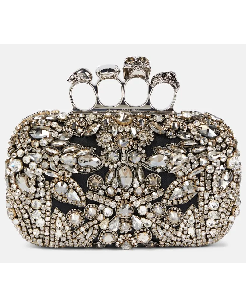 Alexander McQueen Verzierte Clutch Victorian Jewel Knuckle Schwarz