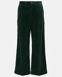 Ralph Lauren Weite High-Rise-Hose aus Baumwoll-Cord Gruen