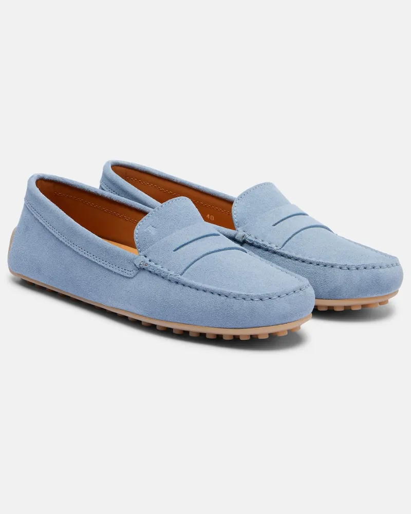 TOD'S Mokassins Gommino aus Veloursleder Blau
