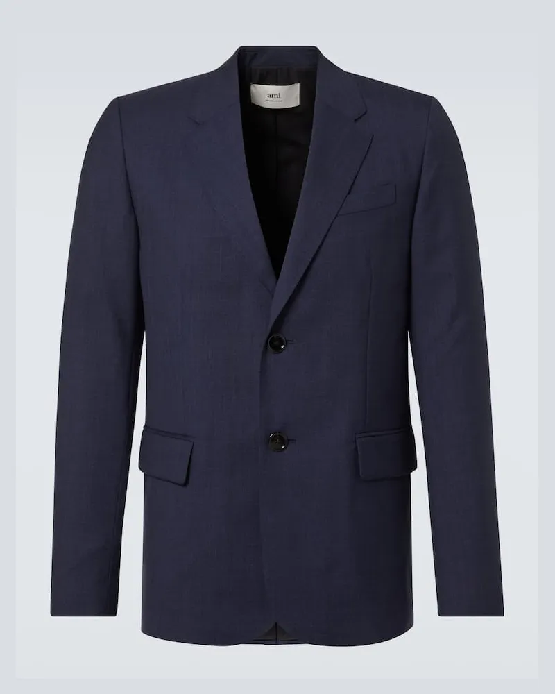 AMI Paris Blazer aus Schurwolle Blau